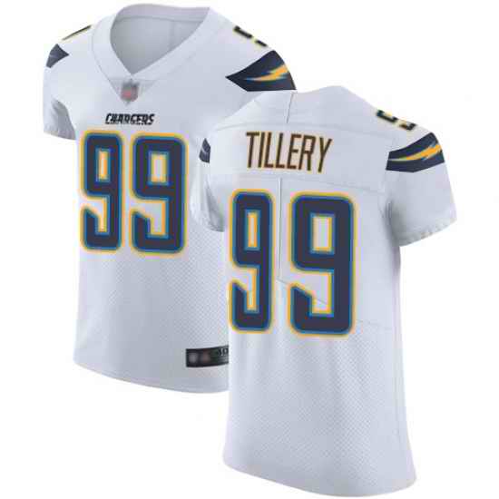 Chargers 99 Jerry Tillery White Men Stitched Football Vapor Untouchable Elite Jersey